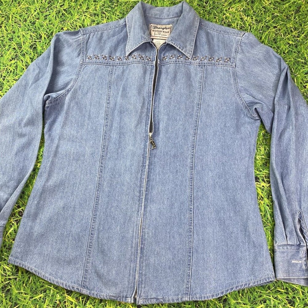 Wrangler Blue Denim Women's Top - Picture 8 of 10
